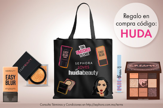 Compra $1,500 MXN o más en todo el sitio o App y obtén de regalo una bolsa exclusiva usando el código: HUDA