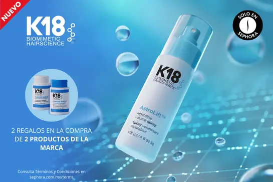 Un spray de volumen ligero y modulable, formulado con K18PEPTIDE™ para atacar el daño