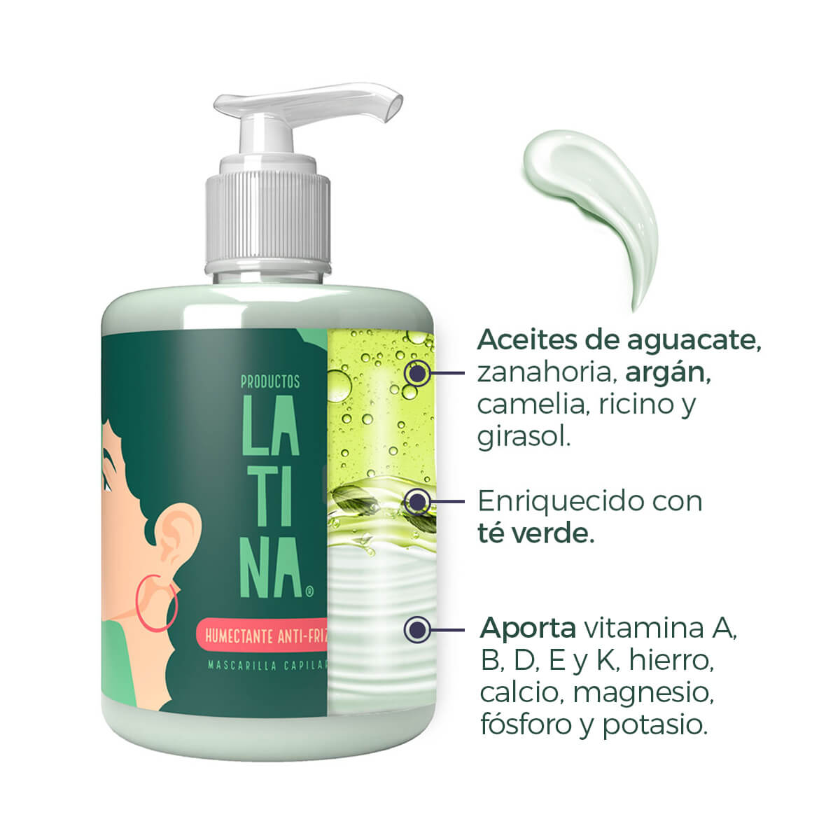 MASCARILLA HUMECTANTE ANTI-FRIZZ. MÉTODO CURLY GIRL