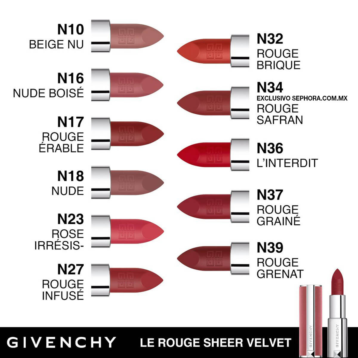 LE ROUGE SHEER VELVET LIPSTICK DE GIVENCHY (LABIAL MATE DE EFECTO DIFUMINADO Y LARGA DURACIÓN )