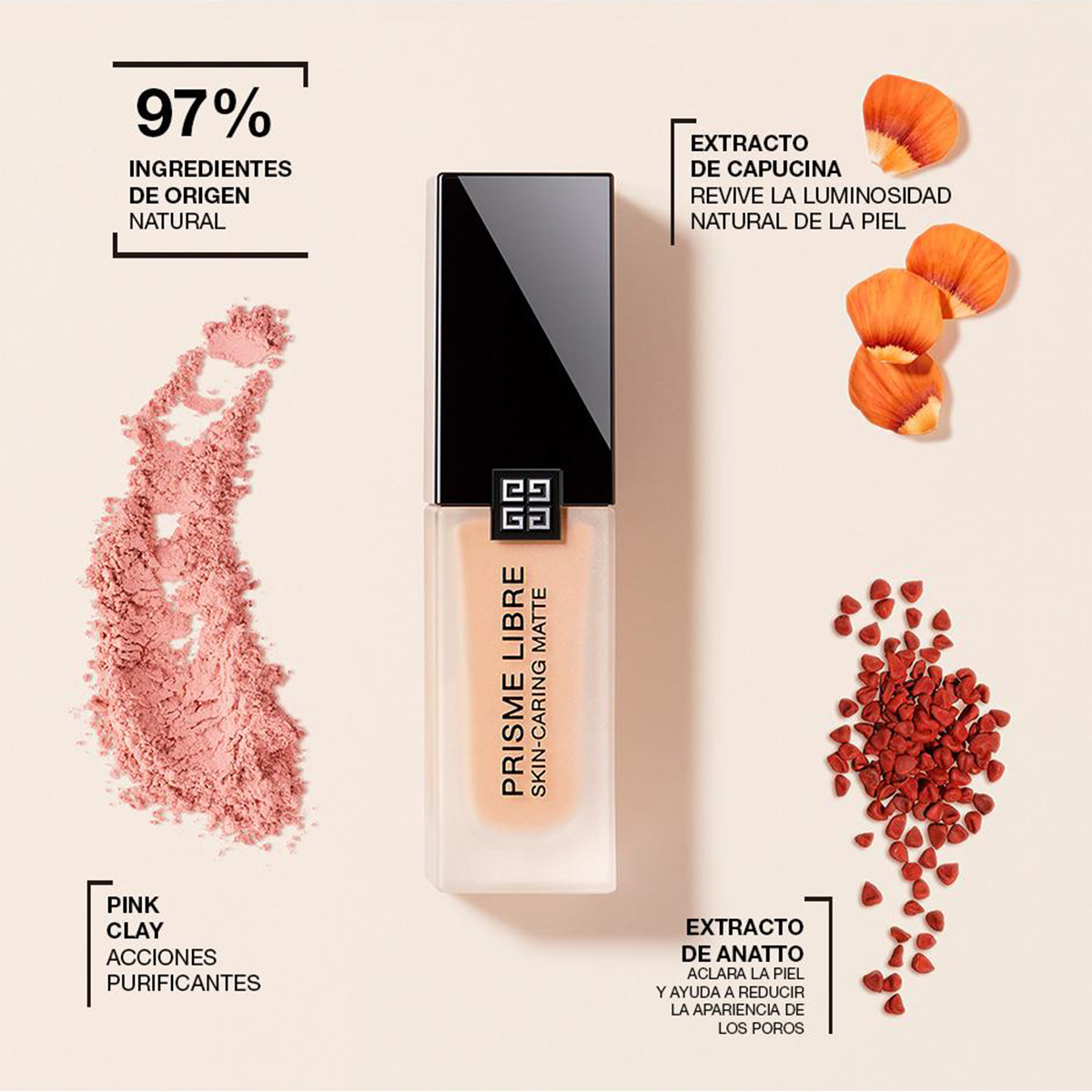 PRISME LIBRE SKIN-CARING MATTE BASE DE MAQUILLAJE LÍQUIDA (BASE HIDRATANTE PARA EL CUIDADO DE LA PIEL)