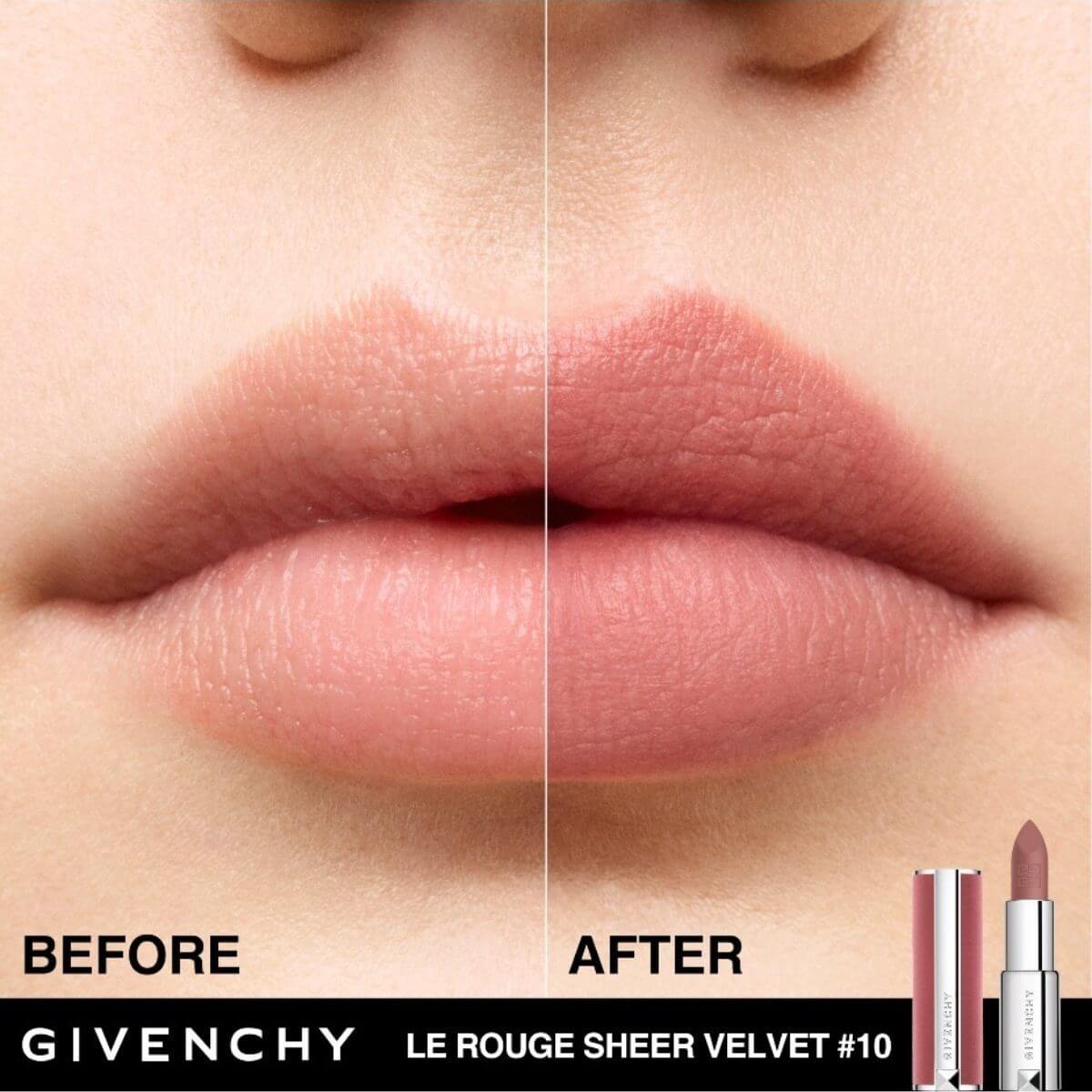 LE ROUGE SHEER VELVET LIPSTICK DE GIVENCHY (LABIAL MATE DE EFECTO DIFUMINADO Y LARGA DURACIÓN )